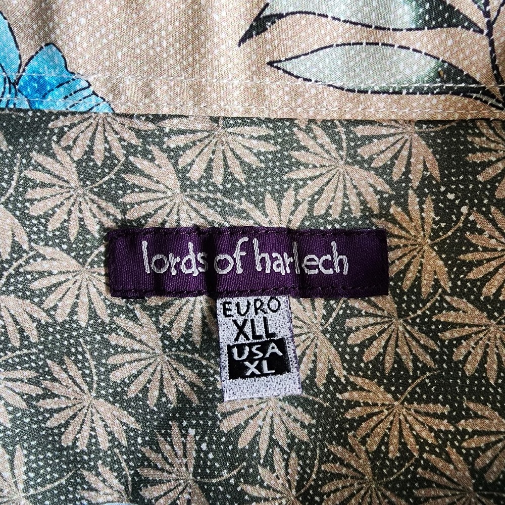 Lords Of Harlech George Button Down Random Floral XL 100% Cotton New - Picture 4 of 9